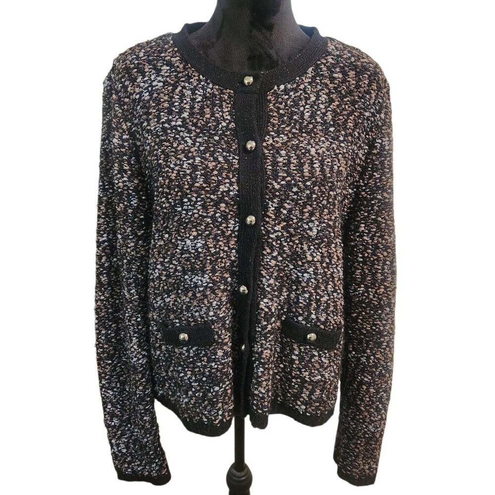 Cato Black Button Up Cardigan Size XL